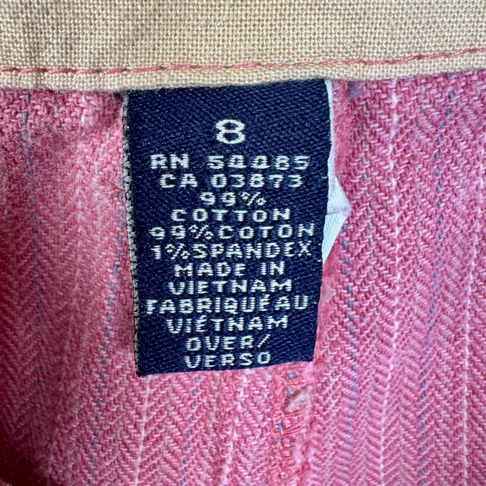 American Eagle Pink Pinstripe Trousers Womens 8‎ Stretch Herringbone Dress Pants